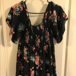 Black floral torrid top